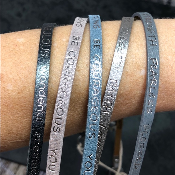 Rocker Navy Unisex Message Wrap Bracelet (Buckle) - Picture 8 of 8